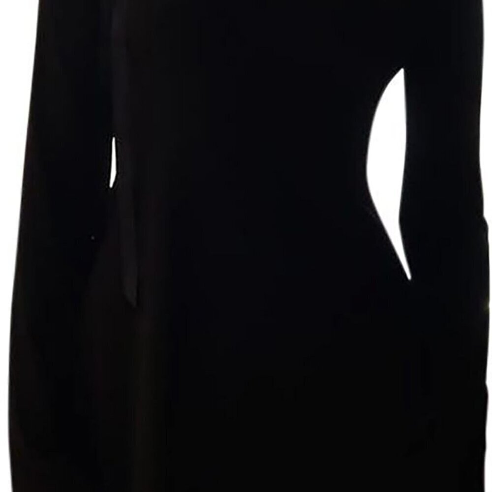 Women's Off Shoulder Asymmetrical Long Sleeve Mini Dress Black Large